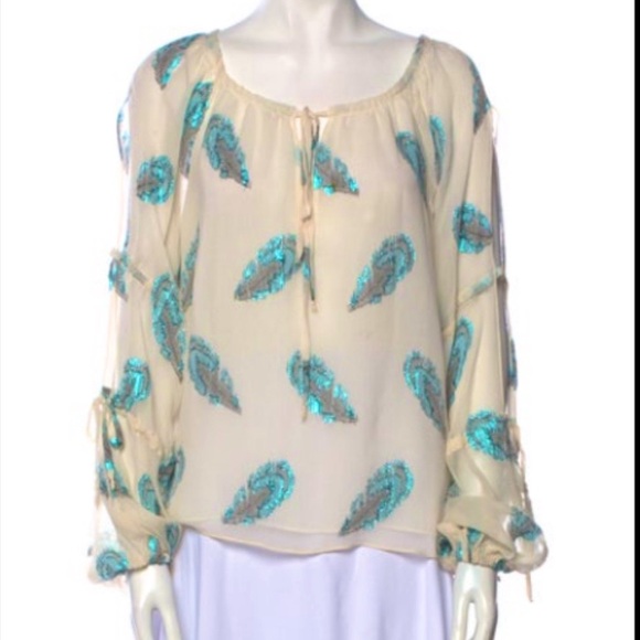 Ramy Brook Women's Long Sleeve Printed Paulette Top - Picture 4 of 11